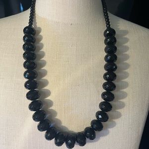 Chunky black beaded necklace don’t know the brand